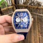 Fake Franck Muller Vanguard Yachting Rose Gold Blue Chronograph Watch 44mm